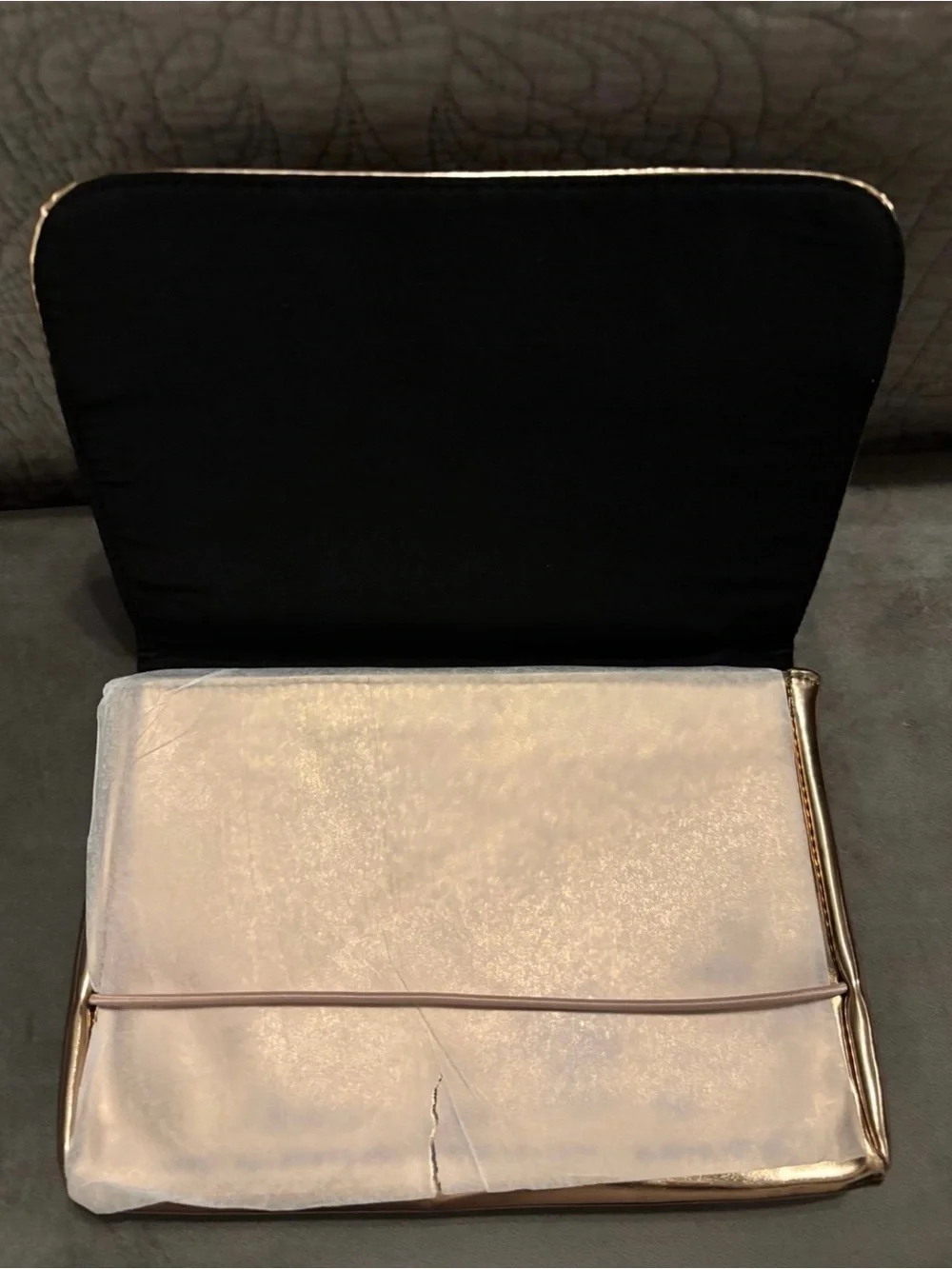 Paco Rabanne Metallic Gold Make-Up Pouch with Winged Logo